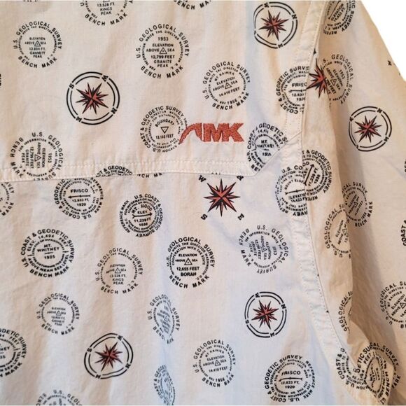 Mountain Khakis Relaxed Fit White Compass Motif Shirt - Picture 4 of 6